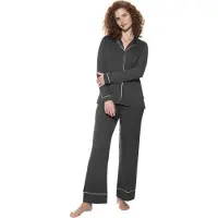 Mey Langer Pyjama Serie Pure Chic Thunder Grey | Größe XL