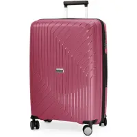 Hauptstadtkoffer TXL - ultraleichter Koffer, mittelgroßer Rollkoffer Reisekoffer Größe M, robuster Hartschalen-Trolley 4 Rollen sehr leicht, TSA, 66 cm, 73 L,Berry