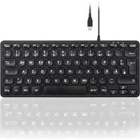 Perixx PERIBOARD-432B DE, Mini-Tastatur, USB kabelgebunden, schwarz