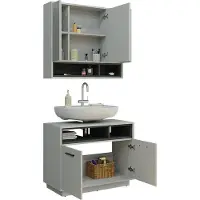 Vicco Badmöbel-Set Beatrice Grau 2 Teile, Model 40204