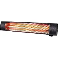 Edco alpina Infrarotheizung 2000W – Heizstrahler Terrasse für Innen- und Außenbereich – Infrarot Heizstrahler elektrisch IP55 – Wand- oder Deckenmontage – 57x11,5x11 cm Schwarz