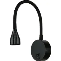 Licht-Erlebnisse LED Wandleuchte mit Schalter Aluminium Flexarm H: 41,5 cm Schwarz neutralweiß 4100 K 245 lm