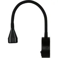 Licht-Erlebnisse LED Wandleuchte mit Schalter Aluminium Flexarm H: 41,5 cm Schwarz tralweiß 4100 K 245 lm