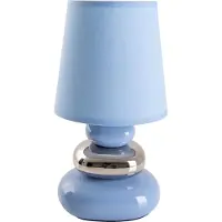 Näve Tischleuchten - Keramik Tischleuchte "STONEY" blau, Tischlampe im Retro Style, aus Keramik in blau, 31 cm hoch, Ø 16 cm, E14-Fassung – Schnurschalter