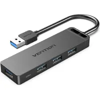 Vention CHLBD, USB 3.2 Gen 1 (3.1 Gen 1) Type-A, USB 3.2 Gen 1 (3.1 Gen 1) Type-A, 5000 Mbit/s, Schwarz, Acrylnitril-Butadien-Styrol (ABS), Polyvinylchlorid (PVC), Polyvinylchlorid (PVC)