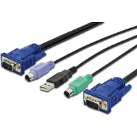 Digitus KVM-Kabel PS/2 für KVM-Konsolen, 5 m, PS/2, PS/2, VGA, Mehrfarbig, Schwarz, USB