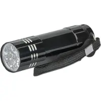 Manhattan 3er-Pack LED-Aluminiumtaschenlampe, 45 Lumen Ausgangsleistung, neun LEDs, kompaktes Format, schwarz, Hand-Blinklicht, Schwarz, Aluminium, Tasten, LED, 9 Lampen