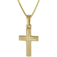 Trendor 41804 Kinder-Halskette mit Kreuz Gold 333/8K