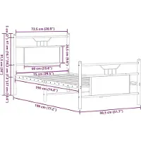 vidaXL Bettgestell ohne Matratze Sonoma-Eiche 75x190 cm Holzwerkstoff