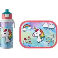 Mepal Brotdose + Wasserflasche Kinder Pausenset - Einhorn