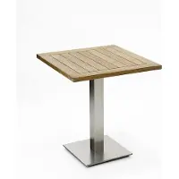 Niehoff - Quadratischer Bistrotisch - Teak Teak recycelt Edelstahl gebürstet 81 x 81 cm
