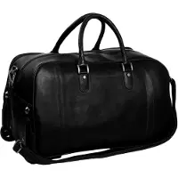 The Chesterfield Brand Leder Reisetasche Umhängetasche Jayven Trolley Travelbag Black schwarz 60cm