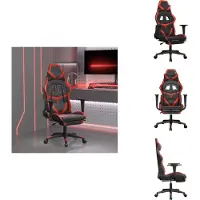 vidaXL Gaming-Stuhl mit Fußstütze Schwarz und Rot Kunstleder - Gaming-Sessel