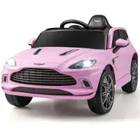 Costway 12V Aston Martin DBX Kinderauto mit 2,4G-Fernbedienung, Elektroauto 1,4-2,5 km/h mit Scheinwerfer, Musik und Hupen, für Kinder ab 3 Jahre alt (Rosa)