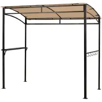 Costway Grillpavillon wetterfest Metallrahmen mit Regal & Haken, BBQ Metallrahmen Grillunterstand wasserdicht 216 x 134 x 211 cm für Garten, Außenbereich