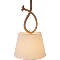Näve Pendelleuchten - Pendelleuchte "ROPE" d: 35cm, Hängelampe im Landhaus Stil, aus Metall und Textilmaterial in natur, 145 cm hoch, Ø 35 cm, E27-Fassung