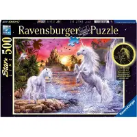 Ravensburger 500 Teile Puzzle Star Line leuchtet Einhörner am Fluss 14873