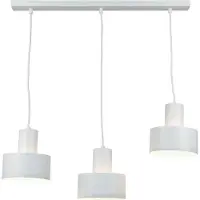 Licht-Erlebnisse Pendelleuchte Weiß 3-flammig E27 Metall verstellbar Retro Hängelampe Esstisch Esszimmer Wohnzimmer