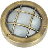 Licht-Erlebnisse Außenwandleuchte IP64 G9 Ø 14 cm Glas Messing massiv Maritim Hof Terrasse Wandlampe außen