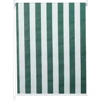 Mendler Rollo MCW-D52, Fensterrollo Seitenzugrollo Jalousie, Sonnenschutz Verdunkelung blickdicht 110x230cm grün/weiß