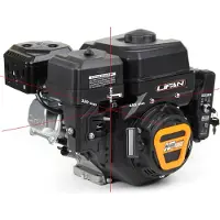 Wiltec LIFAN KP230E E-Start Benzinmotor mit 6,5 PS Einzylinder für Rüttelplatten und Baumaschinen, luftgekühlter 4-Takt Motor mit 20 mm Kurbelwelle, OHV-Ventilsteuerung & 223 cc Hubraum