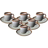 Villeroy & Boch Tasse "Kaffeetassen mit Untertassen Lave 190 ml 6er Set", beige, Steingut, LIKE. BY , Trinkgefäße, Tasse