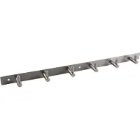 Alles im griff Garderobenleiste Linosa mit 6 Haken, Breite 460 mm, Edelstahl gebürstet