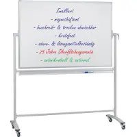 Franken Whiteboard Mobil mit Drehfunktion Emaille antimikrobiell