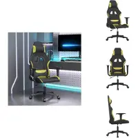 vidaXL Gaming-Stuhl Schwarz und Hellgrün Stoff - Gaming-Sessel