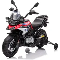Vrooomy BMW F850 GS Kinder Elektromotorrad 12V (3–6 Jahre) – Offiziell lizenziert, mit Stützrädern, EVA-Reifen & MP3 – Kinder Motorrad – Rot