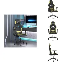 vidaXL Gaming-Stuhl mit Massagefunktion Schwarz und Hellgrün Stoff - Gaming-Sessel