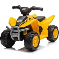 Vrooomy CAT Kinderquad Elektro 6V (1–3 Jahre) – Offiziell Caterpillar Lizenziert, mit LED-Licht & Hupe – Kinder Elektro Quad Gelb