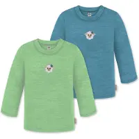 Normani 2er Pack Baby Merino Longsleeve „Taupo" - 9473