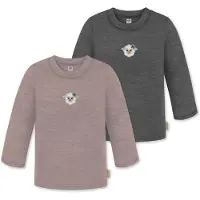 Normani 2er Pack Baby Merino Longsleeve „Taupo" - 9473