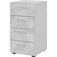 Hjh OFFICE PRO BETA 9 | Schrank mit 4 Schüben | 2 OH - Grau/Beton