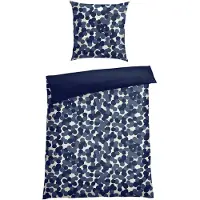 Schiesser Bettwäscheset Allez | Gepunktet | Renforcé | 2-teilig | 100% Baumwolle | Angenehm weich & glatt | YKK-Reißverschluss | 135x200 cm + 80x80 cm | Blau