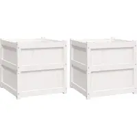 vidaXL Pflanzkübel 2 Stk. Weiss Massivholz Kiefer,Farbe