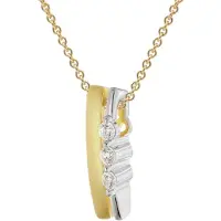 Trendor 28036 Damen-Halskette 925 Silber Bicolor mit Zirkonia