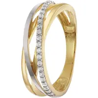Trendor 28016 Damenring 925 Silber Vergoldet Bicolor Zirkonia-Ring