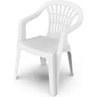 Mojawo 4er Stapelstuhl Bistrostuhl Gartenstuhl ALTEA Weiß Kunststoff