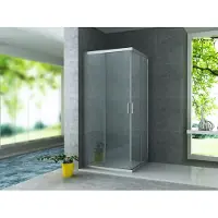Aloni Duschkabine Eckeinstieg Und Schiebetüren Chrom Klarglas (BxTxH) 900x900x1950mm