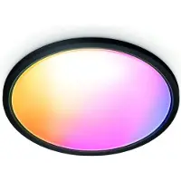 WiZ Connected SuperSlim Deckenleuchte RGB 42 cm Black - , SuperSlim, dimmbar, Schwarz, für Wohnzimmer, Kunststoff, Modern