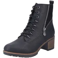 Rieker Damen Schnürstiefeletten Schwarz Synthetik Größe: 39