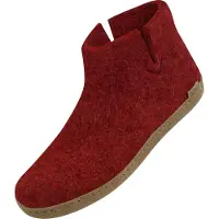 Glerups Stiefel Modell G mit Ledersohle - Dein natürlicher Hüttenschuh aus Gotland-Wolle: rot / 41 Farbe: rot Größe: 41