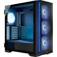 Modecom Horizon ARGB Flow, Schwarz, Midi Tower, 4x 140 mm ARGB Lüfter, Controller, Mesh Front, passend für E-ATX, ATX, Micro-ATX, ITX