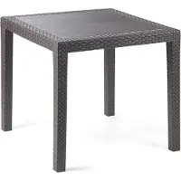 Mojawo Gartentisch King Eckig Anthrazit 79x79x72cm Rattan-Optik Wetterfest