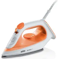 Braun TexStyle 1 SI1009OR, Dampfbügeleisen, Antihaft-Platte, 1,9 m, 25 g/min, Orange, Weiß, 120 g/min
