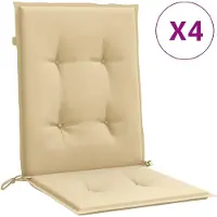 vidaXL Niedriglehner-Auflagen 4 Stk. Melange Beige 100x50x4 cm Stoff