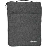 Manhattan Seattle Notebook Sleeve 15,6, Schutzhülle für Notebooks bis zu 15,6, Top Load, Premiumpolsterung, wasserfest, ein Innenfach, ein Frontfach, anthrazit, Schutzhülle, 39,6 cm (15.6 Zoll), 260 g