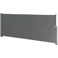 Pro-Tec Seitenmarkise 140 x 300 cm Grau Sichtschutz Markise Sonnen- & Windschutz